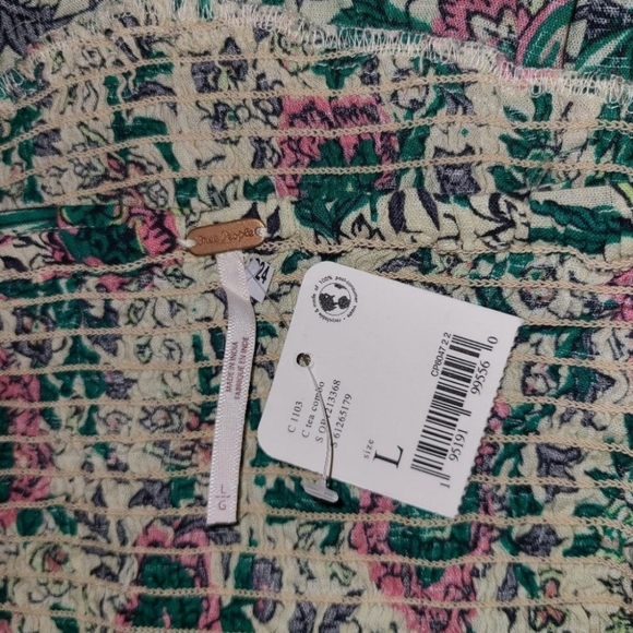 FREE PEOPLE One More Time Tube Top in Tea Combo NWT, Size Large - Picture 2 of 3